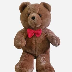Dakin Honey Jo Teddy Bear Brown Plush Red Bow Tie 1986 Vintage
